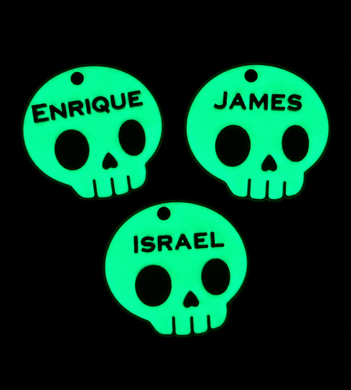 Glow in the Dark Skull Bucket Tags