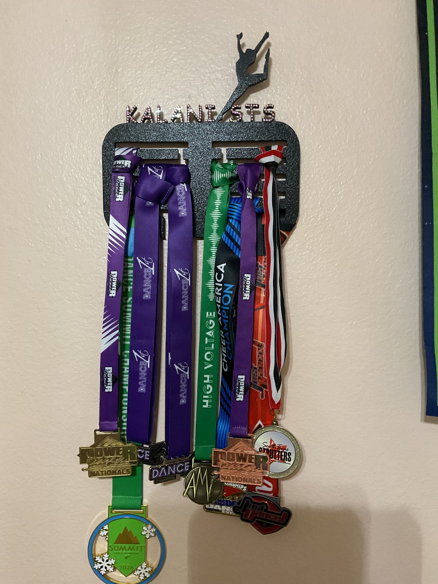 Custom Rhinestoned Medal Hanger